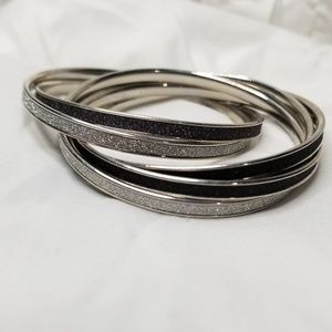 Bangle bracelets.
